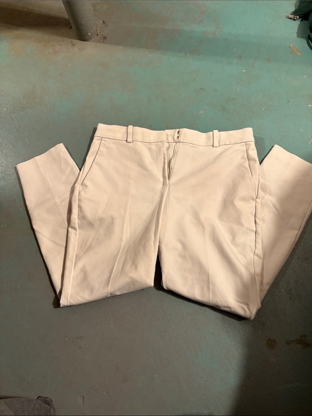 H&M Women's Cream Straight-Leg Trousers